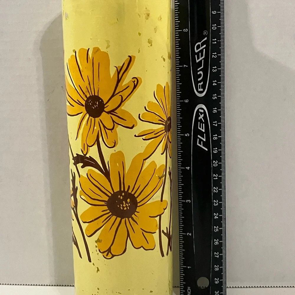 Vintage 70’s Pillar Candle with Painted Daises